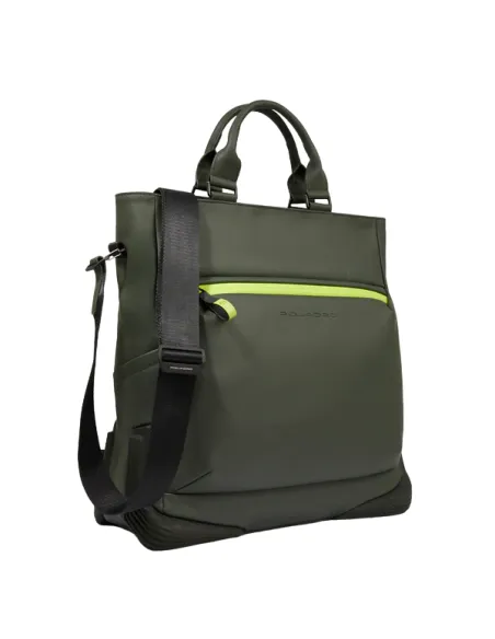 Borsa verticale porta PC indossabile a zaino Piquadro C2OW, verde