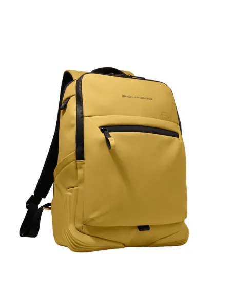 Piquadro C2OW Laptop-Rucksack aus wasserdichtem Stoff, gelb