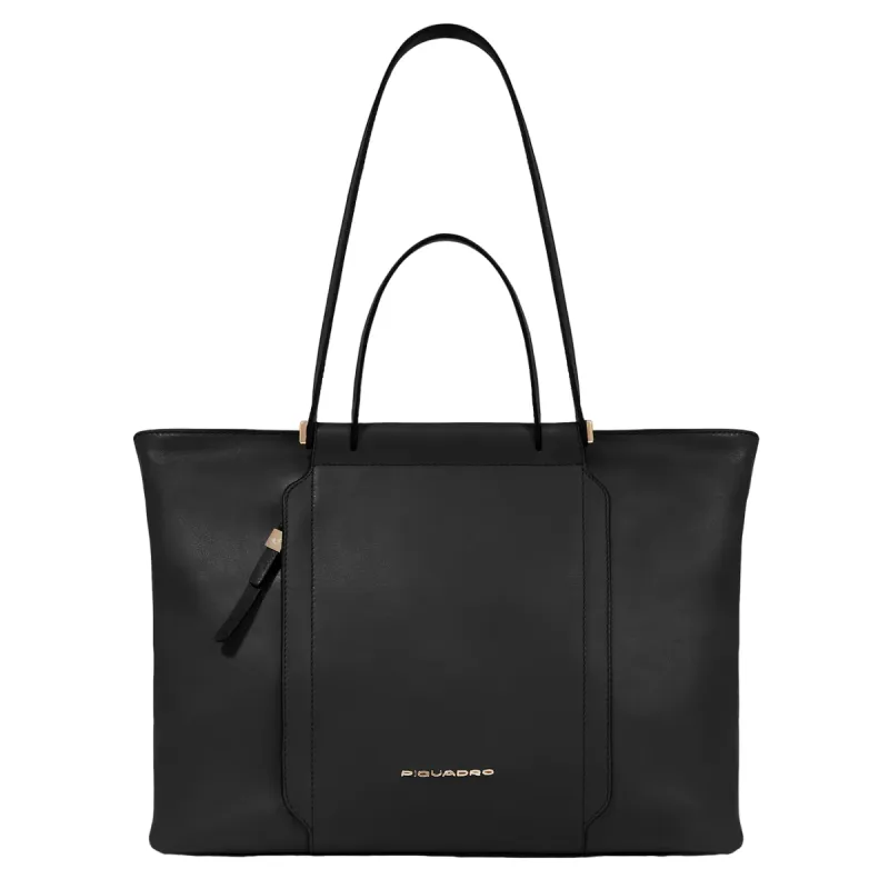 Piquadro Circle women's shopping bag with two handles, black