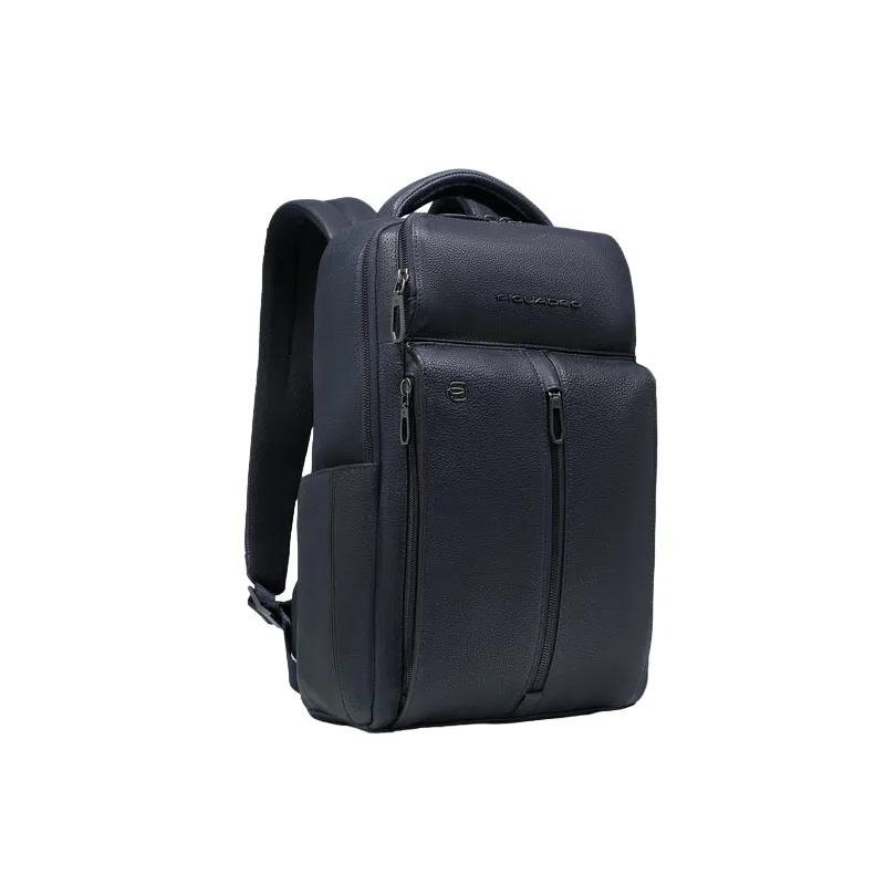 Piquadro Hedley kleiner Laptop-Rucksack aus Leder, blau 2