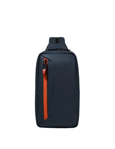 Monospalla uomo porta iPad®mini indossabile a zaino Piquadro C2OW, blu