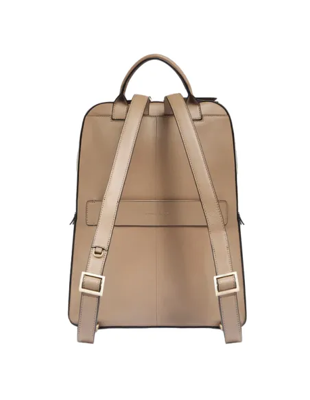 Zaino donna in pelle con porta pc da 15,6 Piquadro Ashley, beige