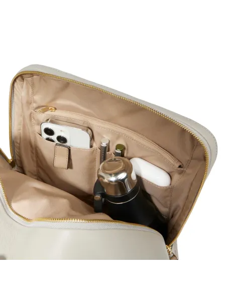 Piquadro Ashley 15.6 computer backpack with two compartments, beige