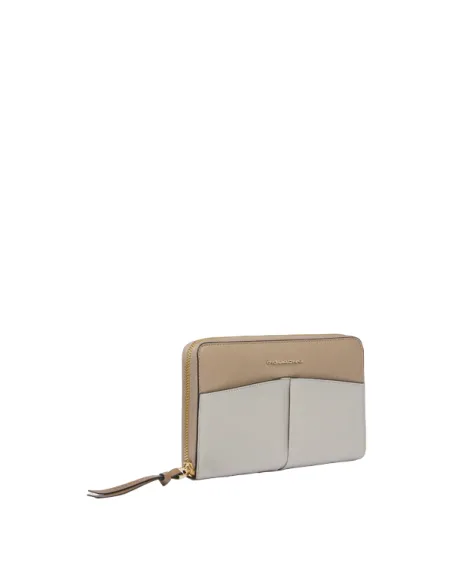 Piquadro Ashley women's zipped leather wallet, beige