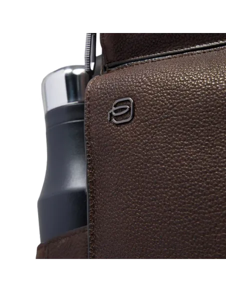 Piquadro Hedley kleiner Laptop-Rucksack aus Leder, dunkelbraun