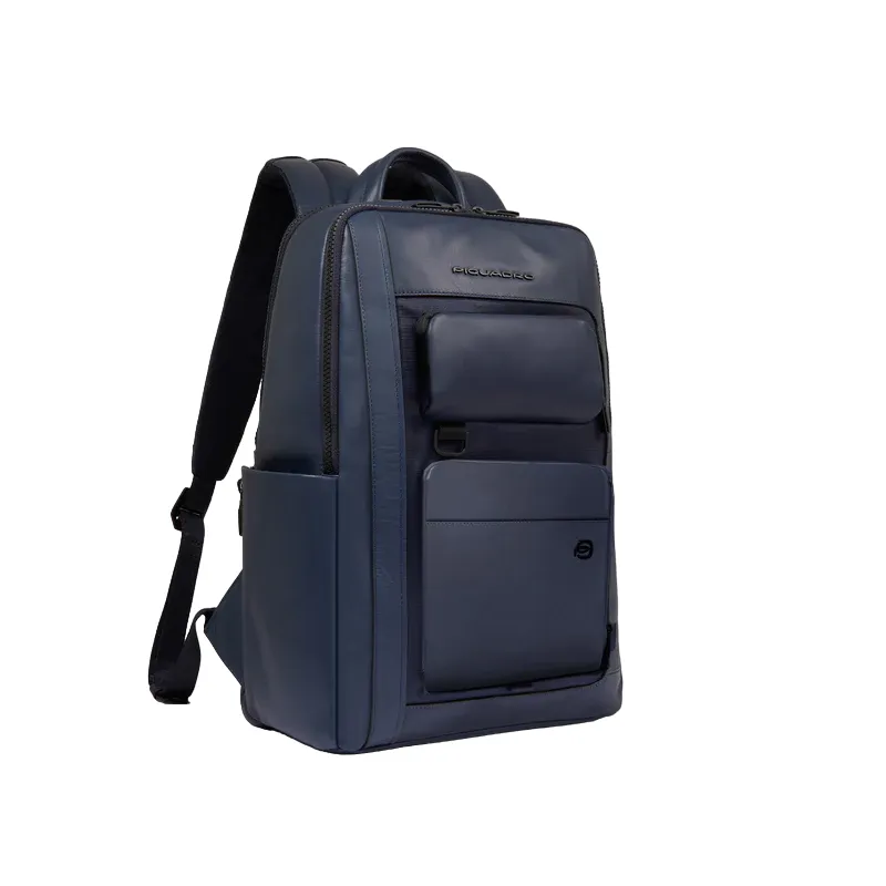 Zaino porta pc da 14 in pelle e tessuto PQ Liko, blu 2