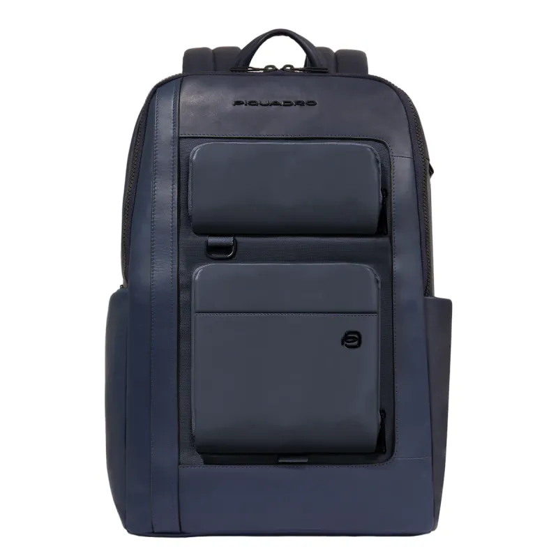 Piquadro Liko 15,6" Laptop-Rucksack aus Leder und Stoff,...