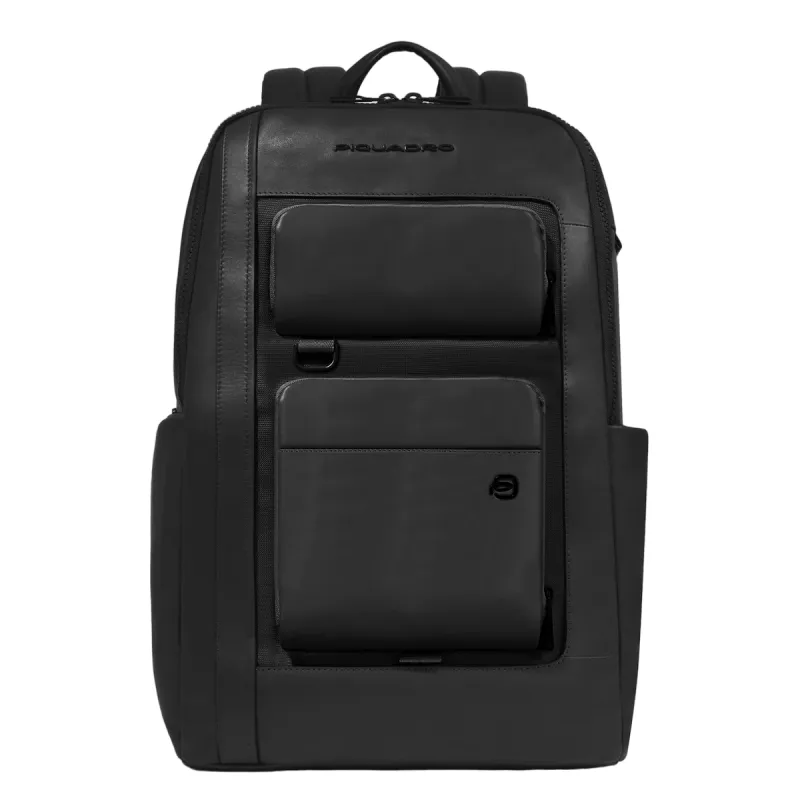 Piquadro Liko 15,6" Laptop-Rucksack aus Leder und Stoff,...