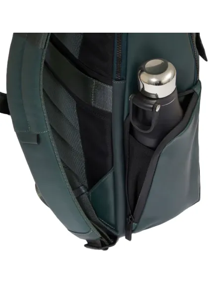 Piquadro Liko 15,6" Laptop-Rucksack aus Leder und Stoff, schwarz