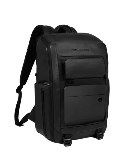 Piquadro Liko travel backpack with 15,6" laptop compartment, black