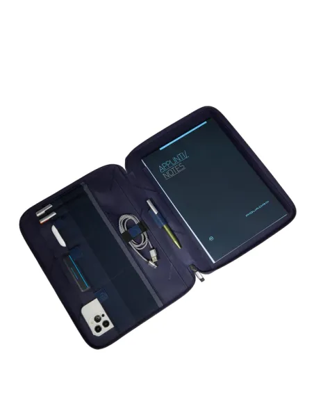 Piquadro Nevet Zip-around A4 Notepad holder, blue