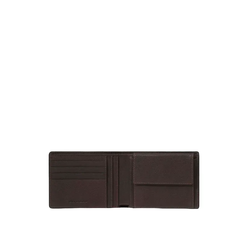 Piquadro Hedley men's wallet with coin pocket, dark brown