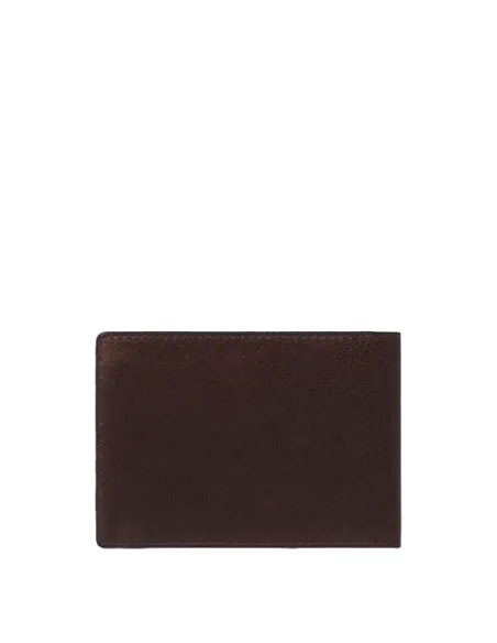 Piquadro Hedley men's leather wallet with ID window and coin purse, dark brown