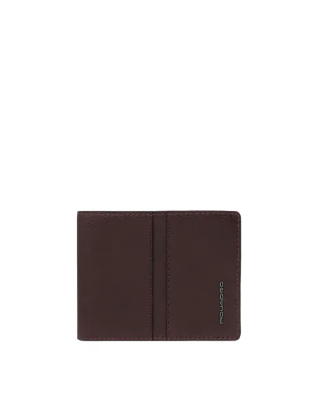 Piquadro Hedley Small leather wallet with coin purse and removable card holder, dark brown
