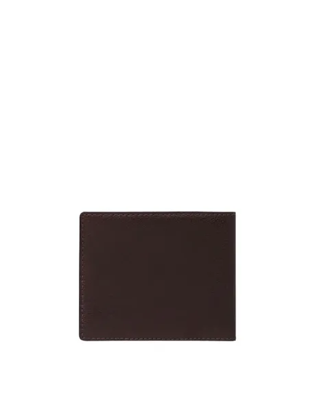 Piquadro Hedley Small leather wallet with coin purse and removable card holder, dark brown