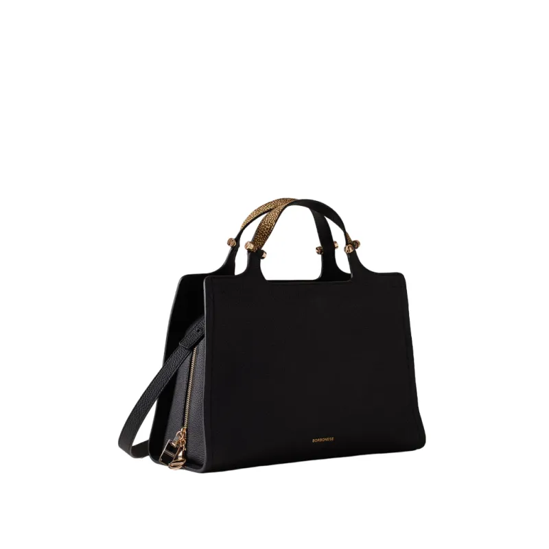 Borbonese women's bag with two handles, black 2