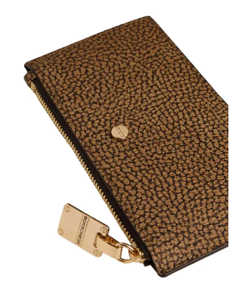 Borbonese Reißverschluss-Münzbeutel mit Dokumenten, OP natural