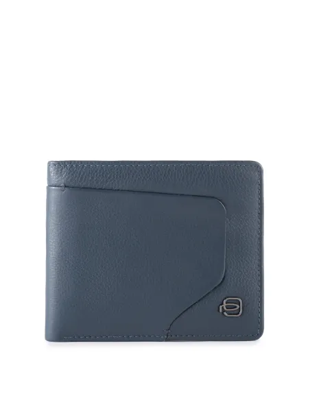 Piquadro Akron Small size men's wallets with card flap, blue