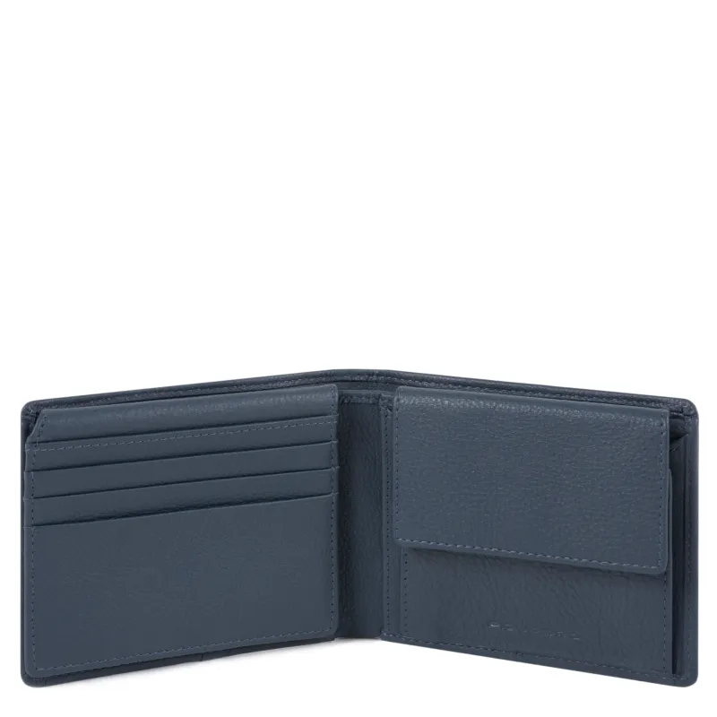Piquadro Akron Small size men's wallets with card flap, blue 2