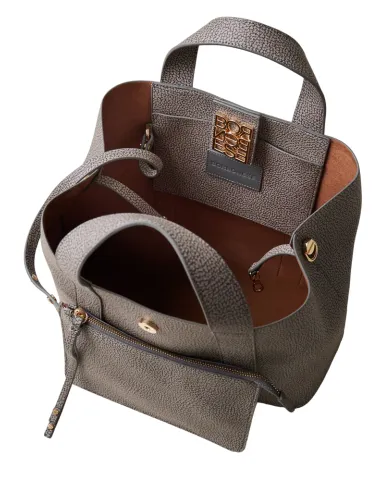 Shopping media Borbonese Nueve, clay...