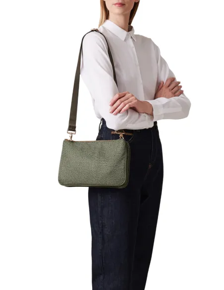 Borbonese Shoulder bag with two compartments, Military green