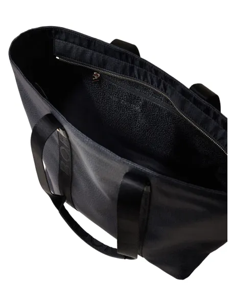 Borbonese Eco Line medium-sized shopping bag, black