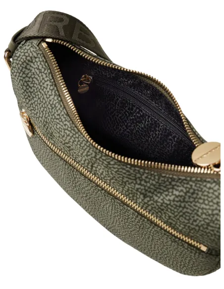 Borbonese Eco Line mini shoulder bag, military green