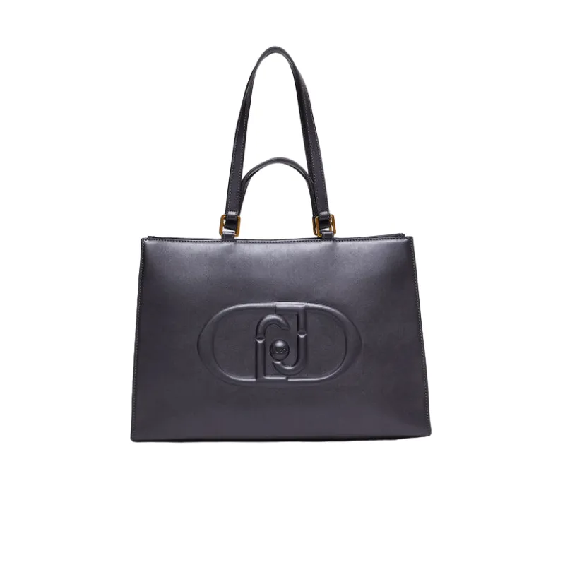 Liu Jo double-handled shopping bag, metal anthracite