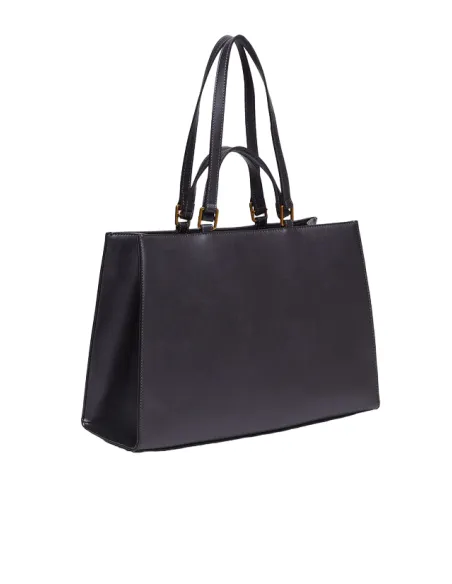 Borsa Liu Jo con due manici e due tracolle, antracite metal