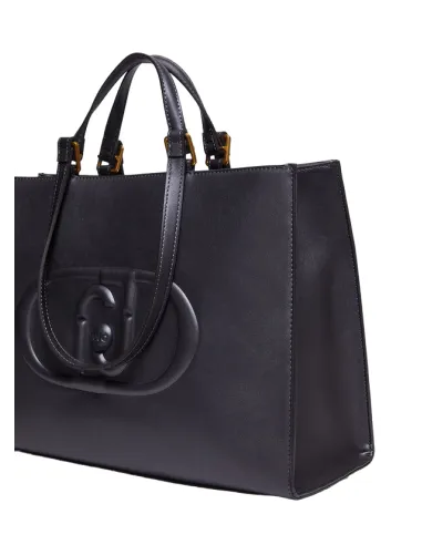Borsa Liu Jo con due manici e due tracolle antracite metal