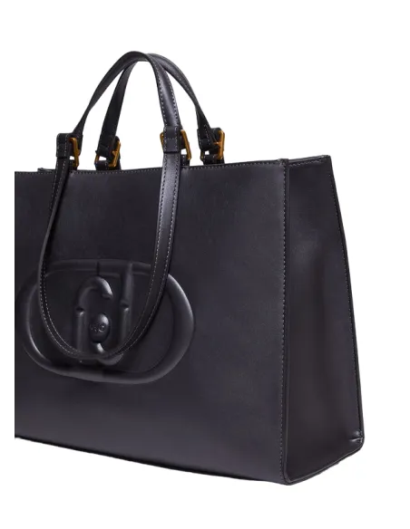 Liu Jo double-handled shopping bag, metal anthracite