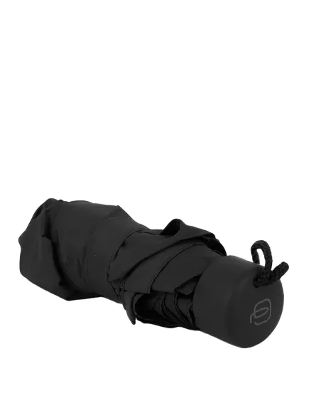 Ombrello mini Piquadro con custodia rigida, nero