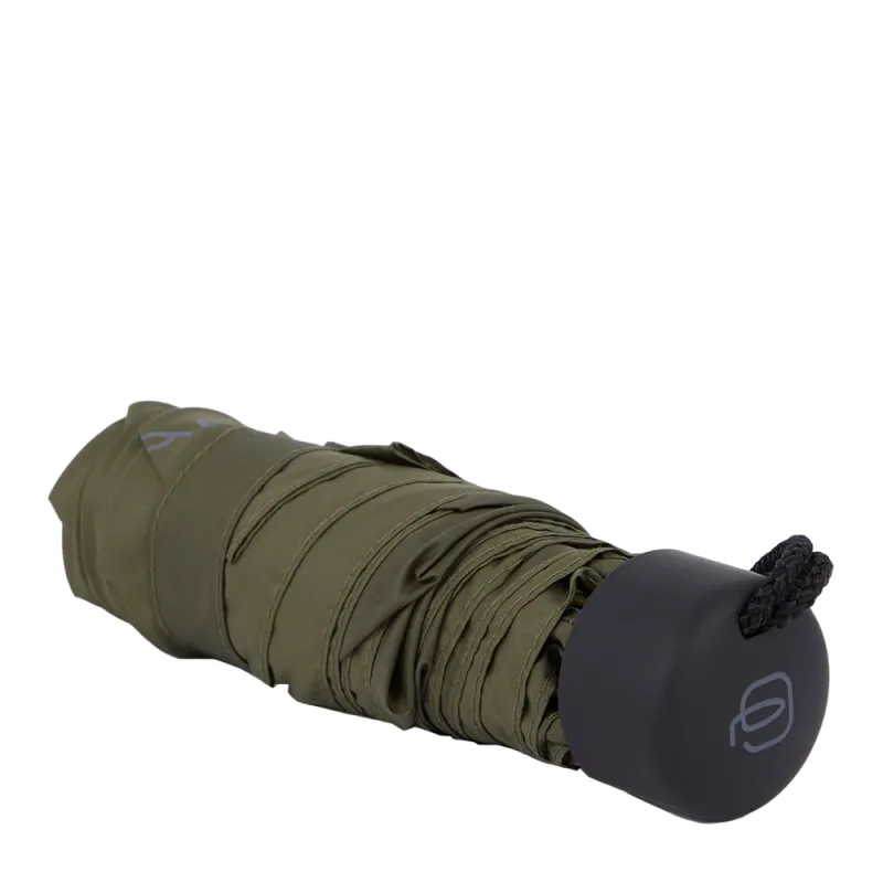 Ombrello mini Piquadro con custodia rigida, verde