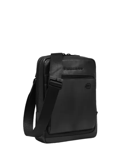 Borsello uomo in pelle e tessuto porta iPad®mini Piquadro Liko, nero