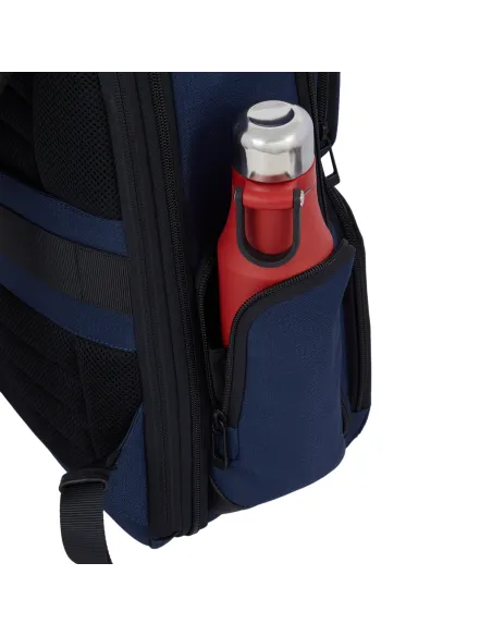 Zaino fast-check espandibile per computer con porte USB e USB Type C Piquadro Wollem, marrone scuro