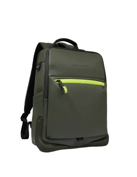 Piquadro C2OW laptop backpack in waterproof fabric, green
