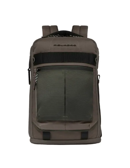 Piquadro Arne travel backpack with laptop compartment, dove grey