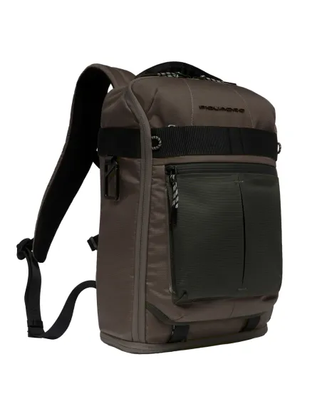Piquadro Arne travel backpack with laptop compartment, dove grey