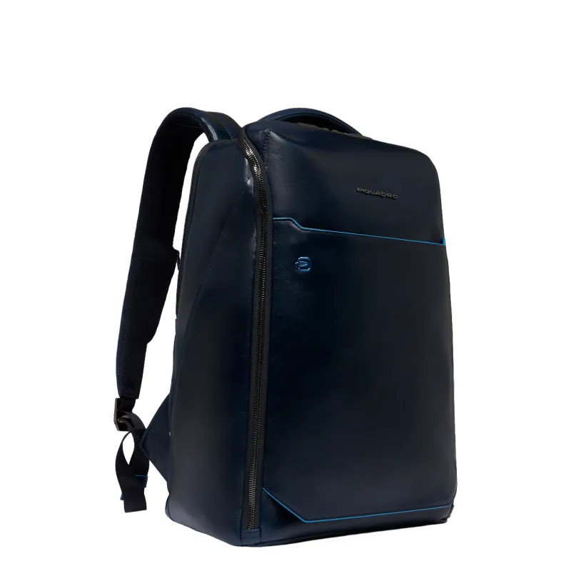 Piquadro Blue Square leather travel backpack, blue 2