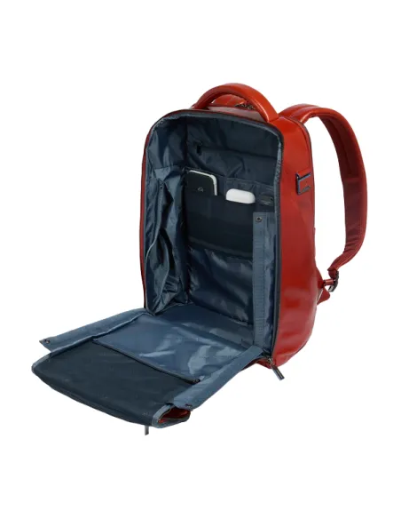 Zaino in pelle da viaggio porta pc da 14 Piquadro Blue Square, giallo