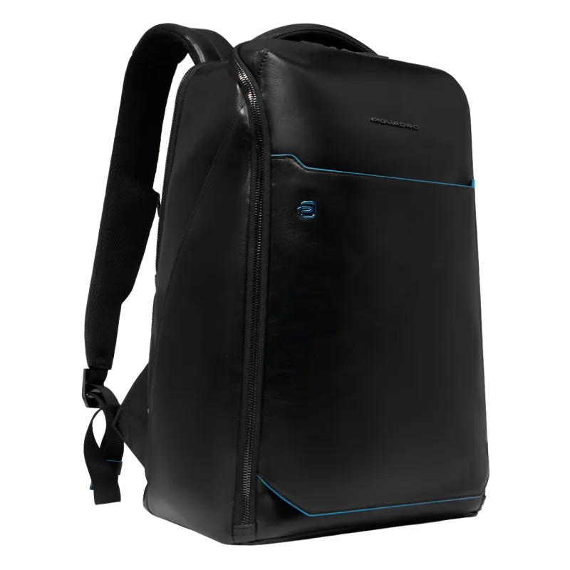 Piquadro Blue Square leather backpack with 15.6 computer... 2