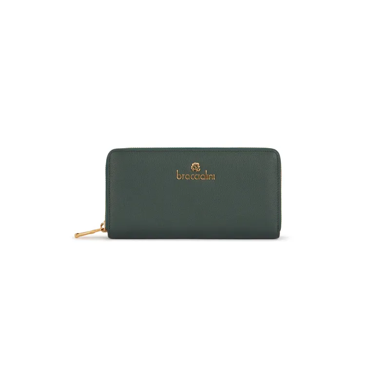 Braccialini Basic women's leather wallet with zip...