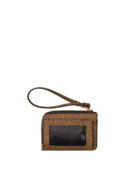 Borbonese wallet pouch with key ring, op natural