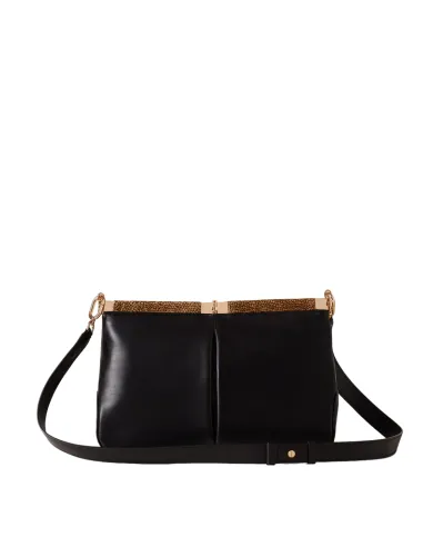 Borbonese medium-sized leather...