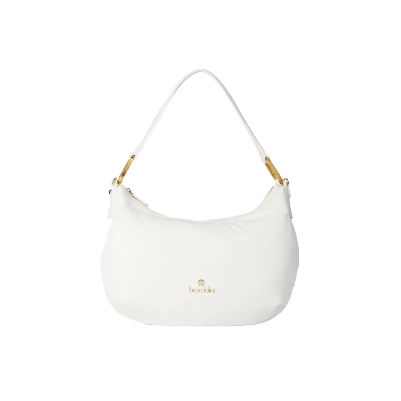 Borsa a spalla Braccialini Beth Puffy, bianco