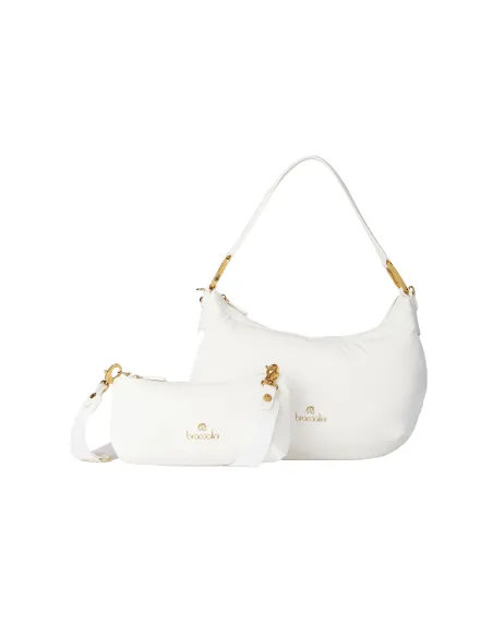 Beth Puffy Braccialini Damen-Umhängetasche, weiß