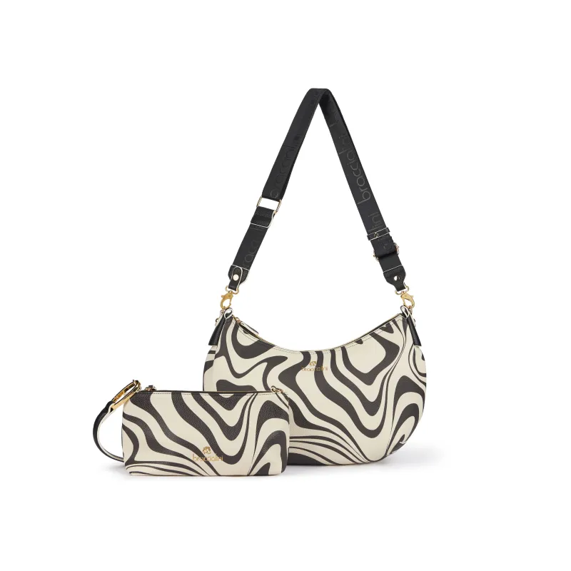 Borsa a tracolla media Braccialini Beth Brint, Zebra Slime 2