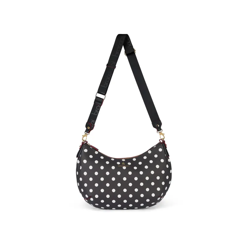 Borsa a tracolla media Braccialini Beth Brint, Polka Dot