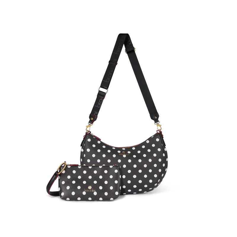 Borsa a tracolla media Braccialini Beth Brint, Polka Dot 2
