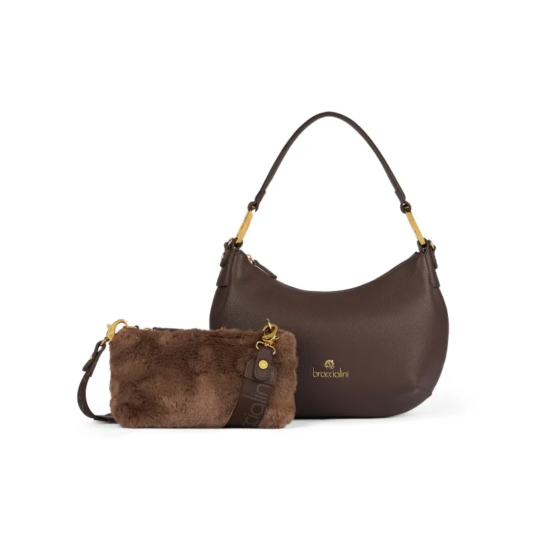 Braccialini Beth shoulder bag, dark brown